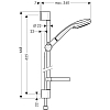Hansgrohe Croma 100 Душевой набор Multi: ручной душ 3jet (Rain, MonoRain, массажная), штанга для душа 65см, шланг для душа, мыльница, цвет: хром