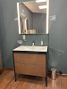 Duravit XViu Комплект: подвесная мебель 80x48см с раковиной, зеркало с подсветкой, цвет: American Walnut / черный матовый