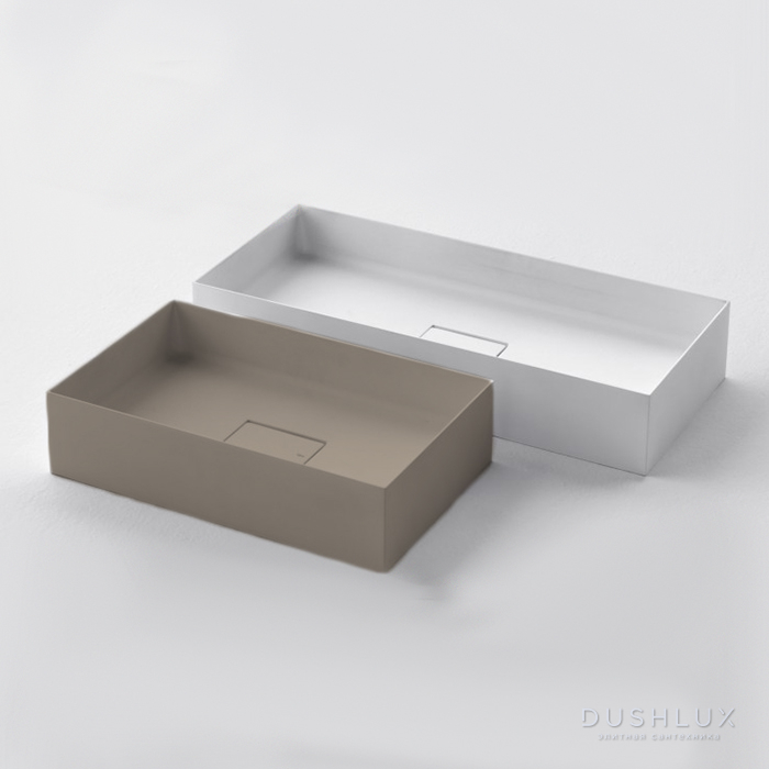 Фото Falper Quattro.Zero Раковина 50x31x10 см, без отв., накладная, цвет: Pavillon grey