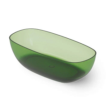Dea Design Modern Ванна 180x85x54см., отдельностоящая, Glasstech, прозрачная смола, цвет: Emerald R3