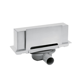 Plumberia Selection Трап душевой PS WALLDRAIN 6x30см., встраиваемый в стену, с накл. из нерж. стали, горизонт. выпуск Ду 50мм., 40л/мин., цвет: нержавеющая сталь