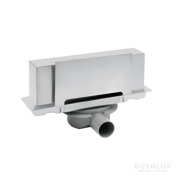 Фото Plumberia Selection Трап душевой PS WALLDRAIN 6x30см., встраиваемый в стену, с накл. из нерж. стали, горизонт. выпуск Ду 50мм., 40л/мин., цвет: нержавеющая сталь