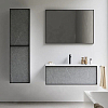 Verona Style Quadro Шкаф-пенал подвесной 40х25х150см., 2 распашных дверки в крашенной алюминиевой рамке, Dx/слева, LVS-панели, цвет: L14 Sardo grigio