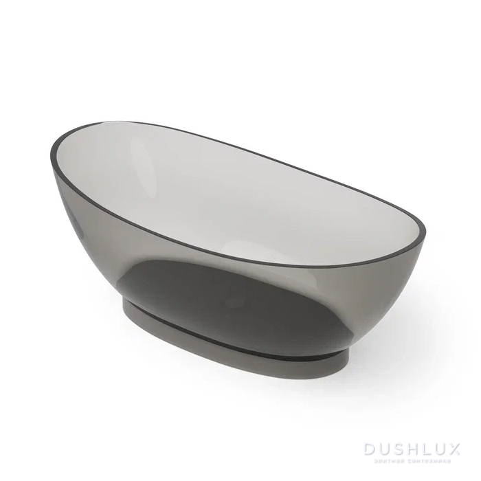 Фото Dea Design Elegant Ванна 155x78x58см., отдельностоящая, Glasstech, прозрачная смола, цвет: Smoky Black R4