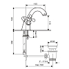 Emmevi Deco Classic Смеситель для раковины, 1 отверстие, с донным клапаном, цвет: черный/золото