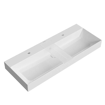 Kerama Marazzi Grande Раковина подвесная 119.5х18см., 2 отв., цвет: белый глянцевый