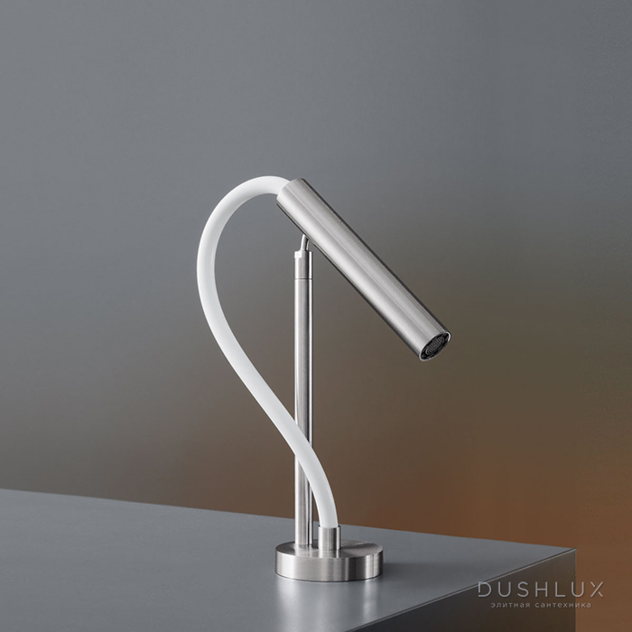 Фото CEA Design ASTA Излив для раковины 26.5см., с регулируемым и съёмным носиком, цвет: нержавеющая сталь/белый