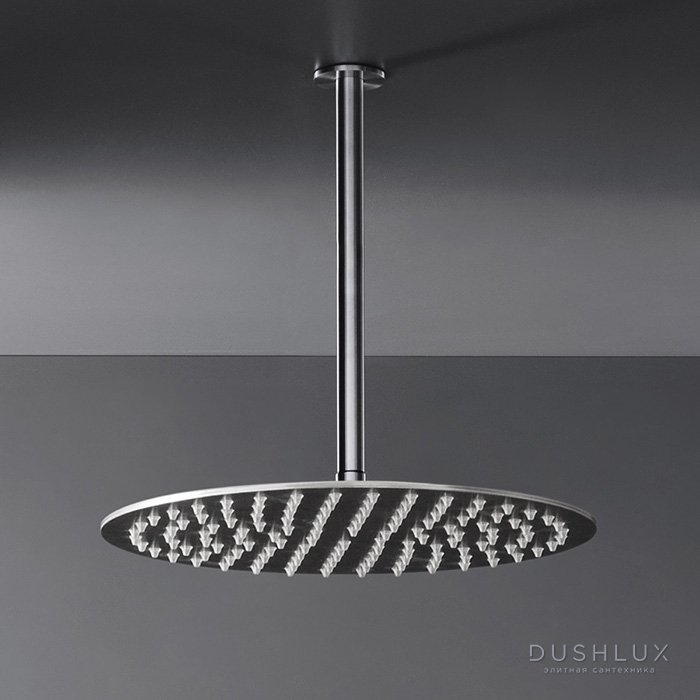 Фото CEA Design FREE IDEAS Верхний душ 40см, круглый, потолочный, с прозрачными силиконовыми соплами, цвет: нержавеющая сталь