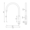 CEA Design ETW Кран для кухни, 1 отв., с поворотным изливом, цвет: нержавеющая сталь