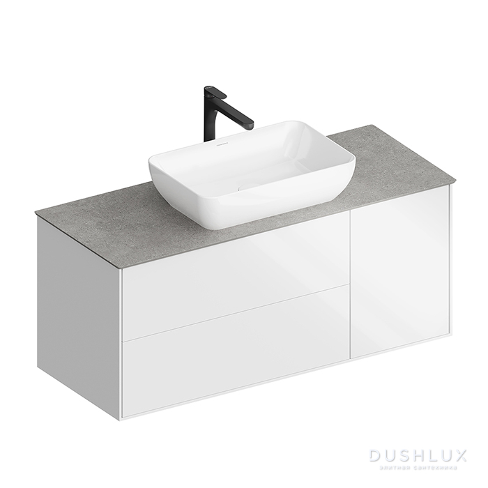 Фото Kerama Marazzi Plaza Modern Тумба 120x48см., подвесная, 3 ящика, цвет: белый/дуб виченце
