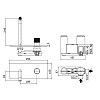 Paffoni JO Смеситель для раковины, встраиваемый, излив: 24.8см с накладкой из металла 25х10см, цвет: черный матовый/нержавейка