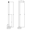 Gessi Outdoor Душевая стойка, для установки на улице, напольная, на 1 выход, без ручки и верхнего душа, цвет: Corten
