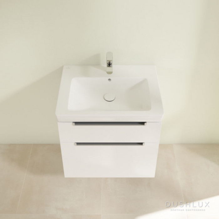 Фото Villeroy&Boch Subway 2.0, Тумба подвесная под раковину, 1 контейнер для аксессуаров L, 2 выдвижных отделения, 63.7x59x45.4см.,