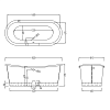 Devon&Devon Ambra Ванна 182x81x70.5cм., чугунная отдельностоящая, цвет: белый