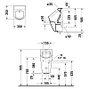 Duravit ME by Starck Писсуар подвесной, Rimless, электронный, подача воды сзади, с вытяжкой, без мушки, цвет: белый