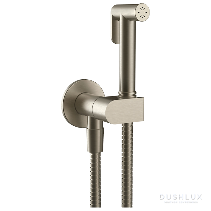 Фото Gessi Eleganza Гигиенический душ, шланг 125см, цвет: Finox Brushed Nickel