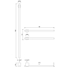 CEA Design EQUILIBRIO Полотенцесушитель электрический, 1 трубка 106см, 2 трубки 58см, цвет: PVD черный сатинированный
