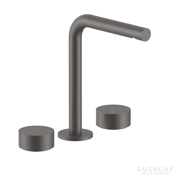 Фото Fantini AF/21 Смеситель для раковины, 3 отв., излив 155 мм, цвет: Matt Gun Metal PVD