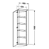 Duravit DuraStyle Шкаф 40х24х140 см, подвесной, левый, 1 дверь, 4 стеклянные полки, цвет: белый матовый