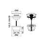 Treemme 3.6mm Донный клапан универсальный, Cliсk-Claсk, цвет: нержавеющая сталь