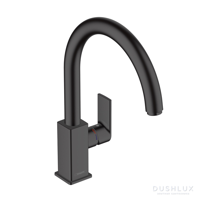 Фото Hansgrohe Vernis Shape M35 Кухонный смеситель, на 1 отв, однорычажный, с поворотным изливом 221мм, h209, 1jet, цвет: матовый черный