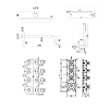 Paffoni Комплект для ванны с изливом 245мм, со смесителем MDE019CR на 3 выхода, душ 225мм, с внутренней частью, MODULAR BOX, цвет: черный матовый