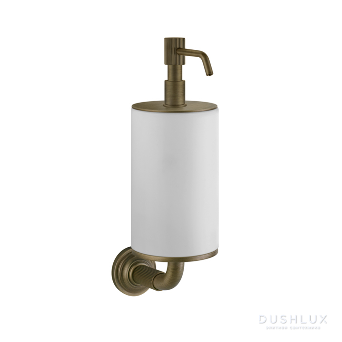 Фото Gessi Venti20 Дозатор для жидкого мыла подвесной, цвет: белый, фурнитура Antique Brass