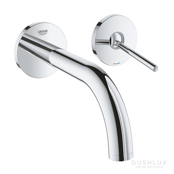 Фото Grohe Atrio Смеситель на 2 отв., с джойстиком управления, настенный, для раковины, цвет: хром