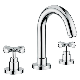 Emmevi Spirit New Смеситель для раковины, на 3 отв., с донным клапаном, цвет: хром