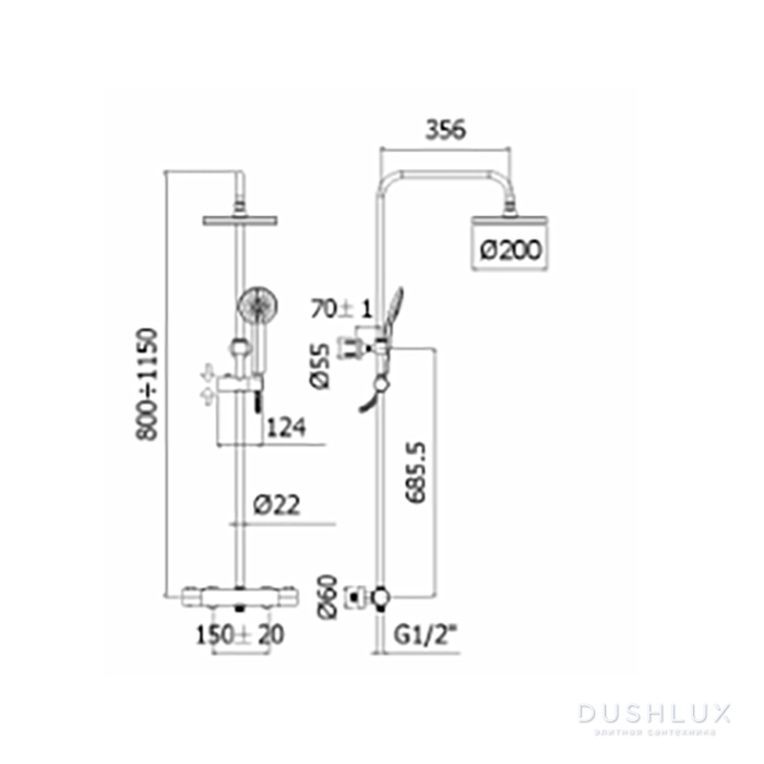 Paffoni Birillo Душевая стойка, с термостатическим смесителем ...