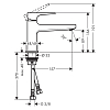 Hansgrohe Metropol Смеситель для раковины 100, на 1 отв, с донным клапаном Push-open, излив 157мм, цвет: хром