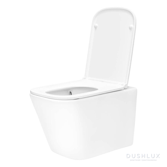 Фото TECEspring R Комплект: унитаз подвесной Regular, безободковый, смыв Torando flush, сиденье Slim с микролифтом и быстрым снятием, цвет: белый
