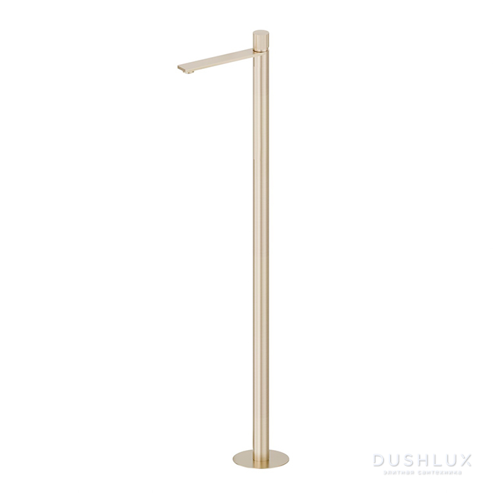 Фото Newform Steel Line Смеситель для раковины, напольный, цвет: pvd brushed pale gold