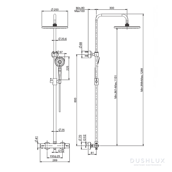 Carlo Frattini Wellness Душевая стойка: смеситель для душа ...