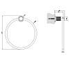 Gessi Inciso Полотенцедержатель кольцевой 23.7см., подвесной, цвет: finox