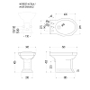 Devon&Devon Westminster Биде напольное 56x36 см с 3 отверстиями под смеситель, цвет: белый