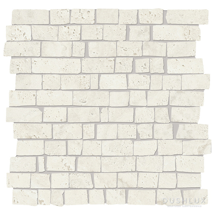 Фото Provenza Unique Travertine Керамогранит 30x30x0.95см, глазурованный, универсальная, цвет: Mosaico Mini Block Minimal White Natural