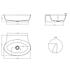 Salini Alda Wall 01 Раковина 58x45x15см., с 1 отв., материал: S-Sense, цвет: белый глянцевый