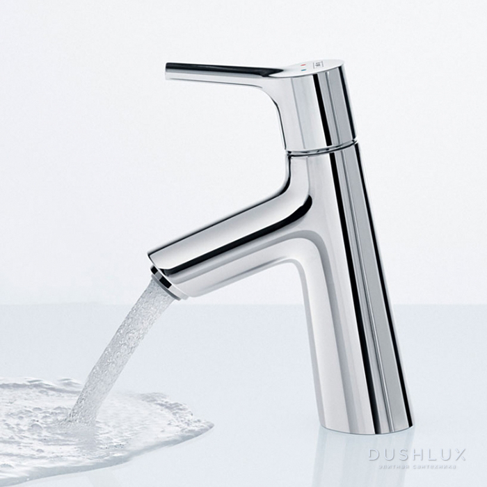 Фото Hansgrohe Talis S Смеситель для раковины 80, на 1 отв, с донным клапаном Push-open, излив 97мм, h68мм, цвет: хром