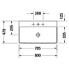 Duravit DuraSquare Раковина накладная 80x47 см, с 1 отв., без перелива, цвет: белый