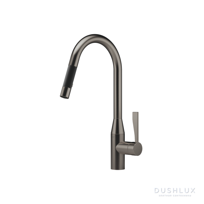 Фото Dornbracht Sync Смеситель для раковины, на 1 отв., Pull-down с выдвижной лейкой, цвет: Dark Platinum matt