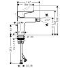 Hansgrohe Metris Смеситель для биде с донным клапаном, на 1 отв., цвет: хром