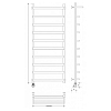 Secado Корсано 1 СП Полотенцесушитель 50x120 см, электрический, цвет: черный матовый
