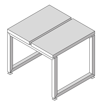 Effegibi Linea Alu Скамейка 2 сегмент 54x48xh45 см, отделка: на выбор