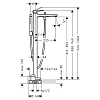 Hansgrohe Metropol Смеситель для ванны, на 1 отв, напольный, с ручным душем, излив 235мм, цвет: шлифованная бронза
