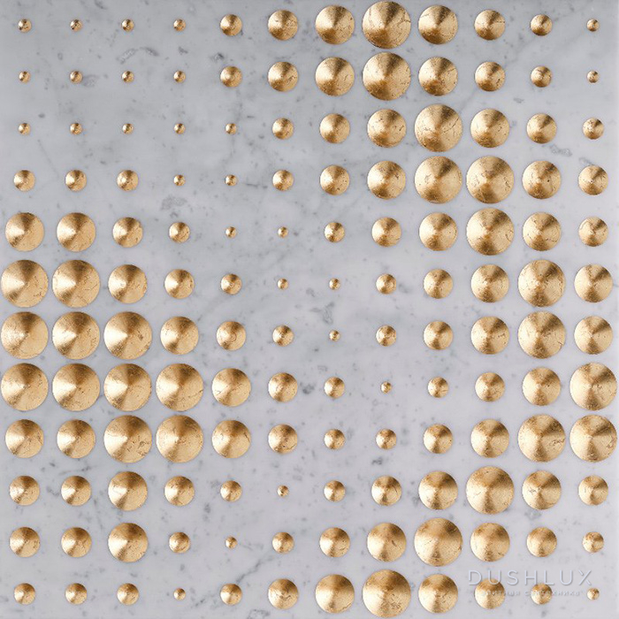 Фото Lithos Design Dissonanze Натуральный камень 120x60x2см, настенный, материал: мрамор mousse carrara ghiaccio/gold leaf