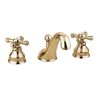 Emmevi Deco Classic Смеситель для раковины (излив 13 см), на 3 отверстия, с донным клапаном, цвет: бронза