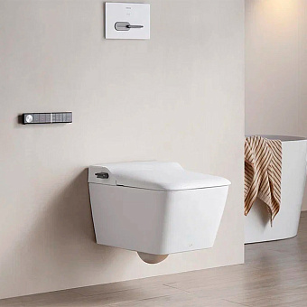 Arrow Glacier Унитаз Smart 41x60см, с функцией биде, подвесной, безободковый, клавиша смыва, цвет: белый