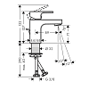 Hansgrohe Vernis Shape Смеситель для раковины 70, на 1 отв, с донным клапаном, излив 89мм, h71мм, цвет: матовый черный