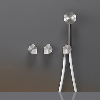 CEA Design DUET Смеситель для ванны/душа, настенный, с ручным душем, цвет: нержавеющая сталь/белый